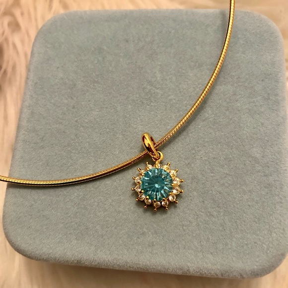 Vintage Nolan Miller, Blue Crystal Choker Necklace, 15" + 2" Extender - Picture 3 of 3